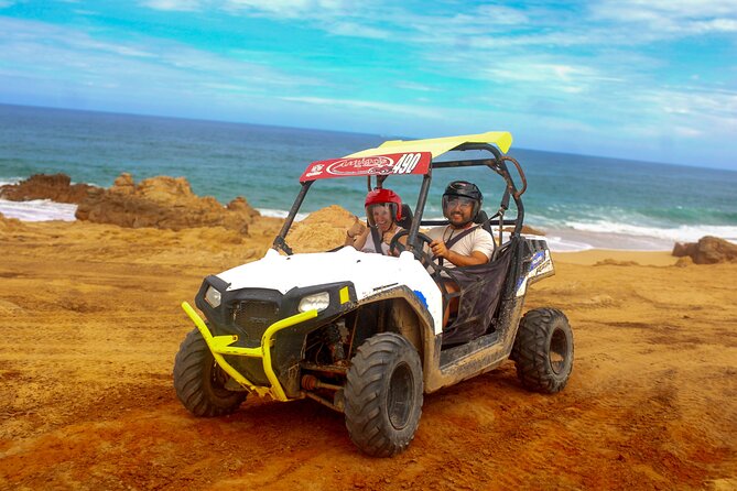 Desert and Beach UTV Adventure with Tequila Tasting - Driving through cactus, canyon, and volcanic rock