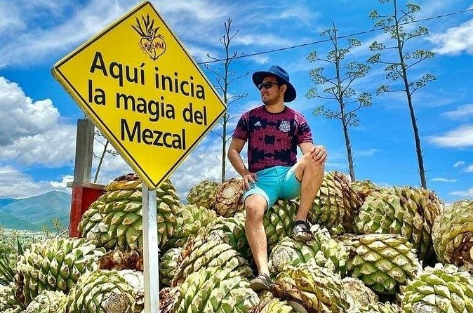 Distillery Tour and Agave Fields by Mal de Amor Mezcal - Riding the barrel-shaped cart through Santiago Matatlán
