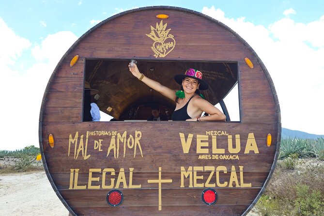 Oaxaca Mezcal & Pulque Tour by Barrel Bus - Palenque Mal De Amor explains how mezcal is made