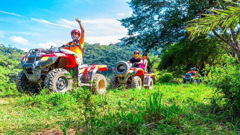 Puerto Vallarta: Canopy River ATV, Waterfall, Tequila Tour - Cooling off at El Salto waterfall
